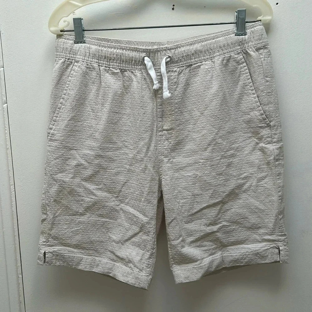 Tenth + Ocean - Men’s Linen Blend Shorts - Beige Khaki - Size: Medium - Picture 1 of 7